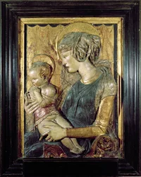 Madonna und Kind (polychromer Marmor)